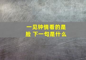 一见钟情看的是脸 下一句是什么